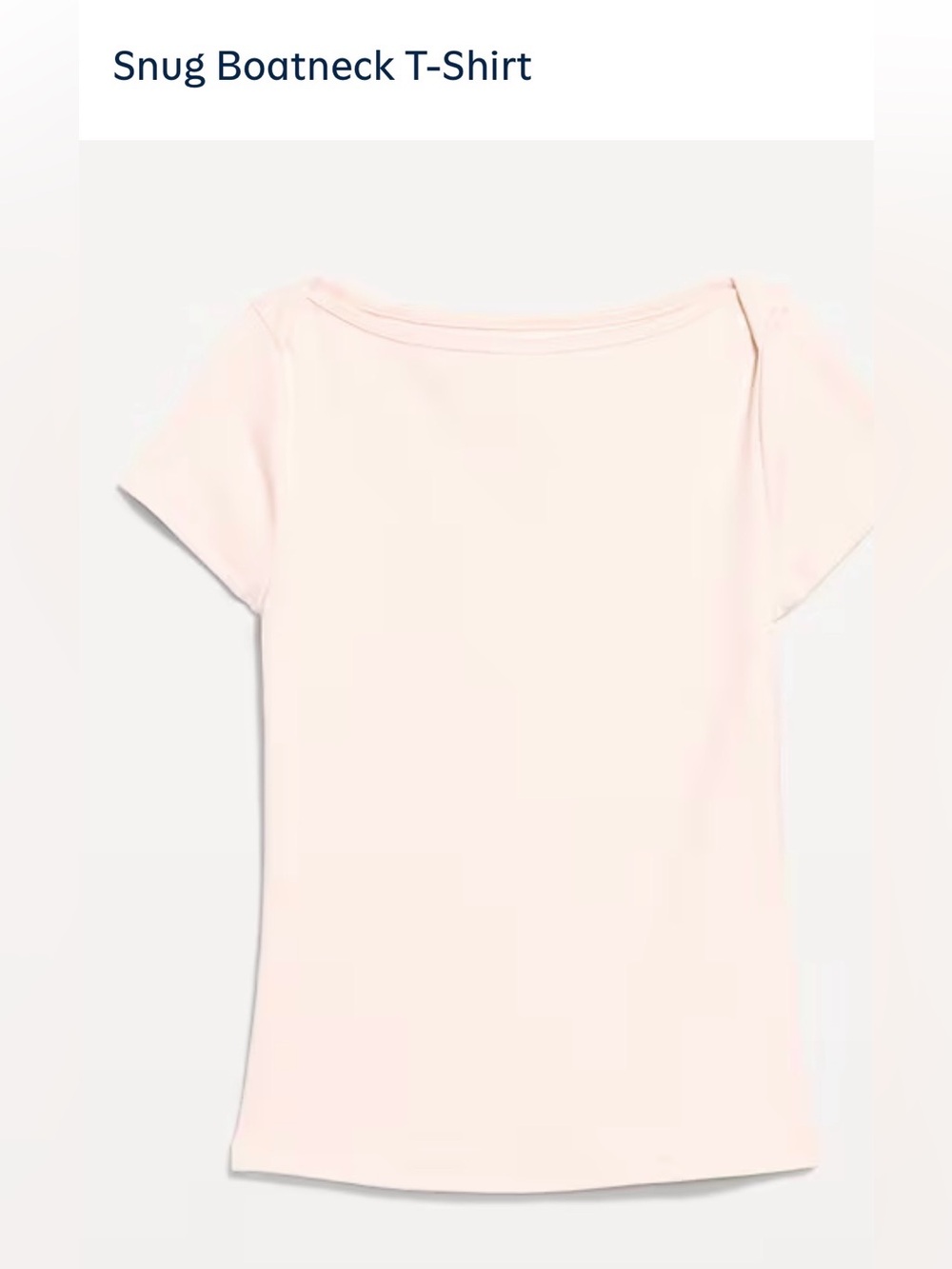 M Tall OLD NAVY Snug Boatneck T-Shirt - Light Pastel Pink NEW  short sleeve top